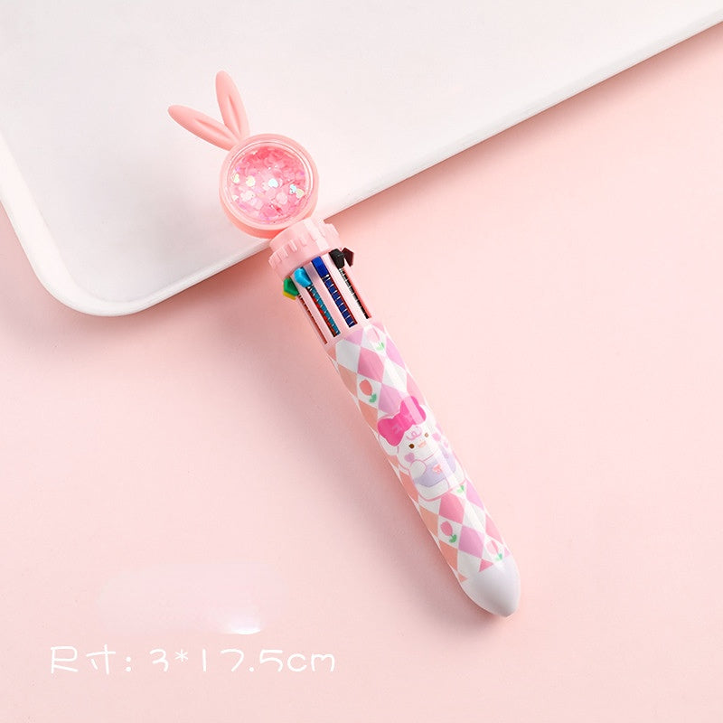 Wholesale Sequin Rabbit Ten Colors Plastic Ballpoint Pen